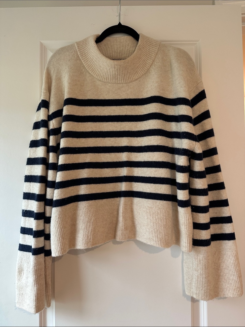 J. Crew Cream and Navy Striped Sweater